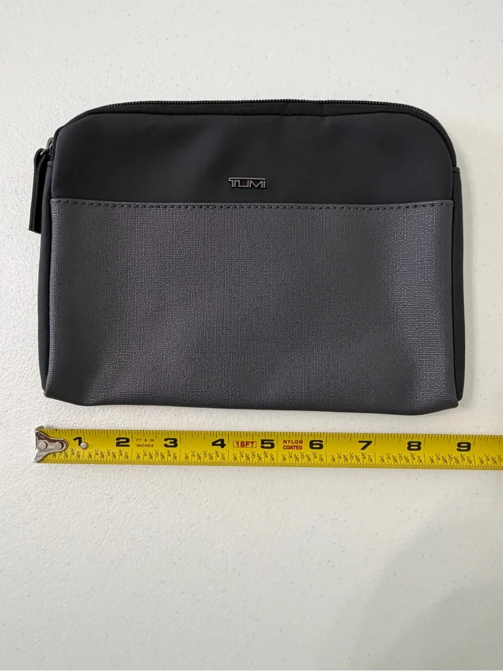 TUMI for Delta Gray Ballistic Tech Cord Pouch Organizer Cosmetic Case